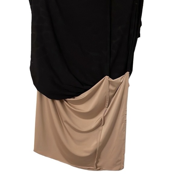 ABS Allen Schwartz Women's Black Midi Side‎ Rushed Animal Print Dress Size 0X - Picture 7 of 9